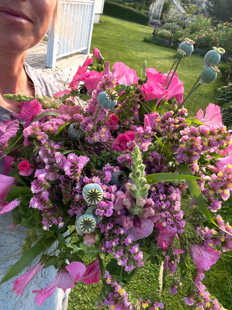 Bukett med 5 lättodlade sommarblommor för nybörjaren 